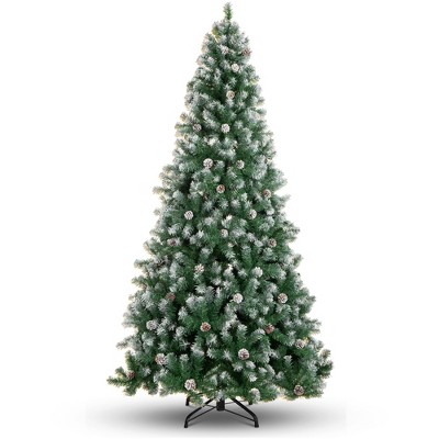 Best Choice Products 4.5ft Snow Flocked Christmas Tree, Premium Holiday Pine Branches, Foldable Metal Base