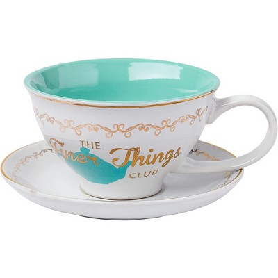 Silver Buffalo The Office Finer Things Club 12 Ounce Ceramic Teacup and Saucer