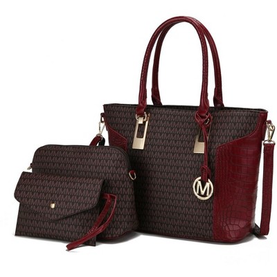 MKF Collection Shonda 3PC Tote with Cosmetic Pouch & Wristlet by Mia K