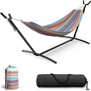 Sorbus Double Hammock With Steel Stand - Portable Carrying Case Included - 1 of 4