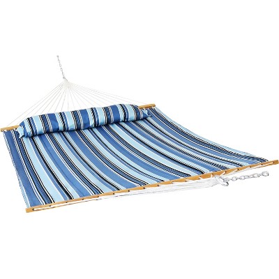 Sunnydaze Two-person Quilted Fabric Hammock With Spreader Bars - 450 Lb ...