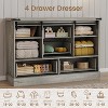 Zstar TV Stands for Living Room, 45" Farmhouse Entertainment Center with Sliding Barn Doors & Large Drawers - 4 of 4