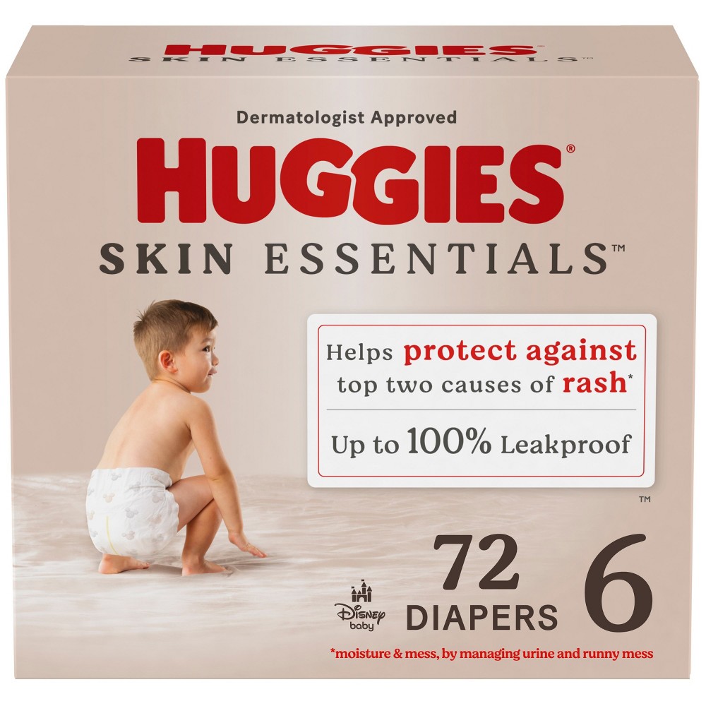 Huggies Skin Essentials Enormous Pack Disposable Diapers - Size 6 - 72ct