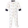 Hudson Baby Infant Boy Premium Quilted Zipper Sleep and Play 2pk, Boy Forest - 3 of 3