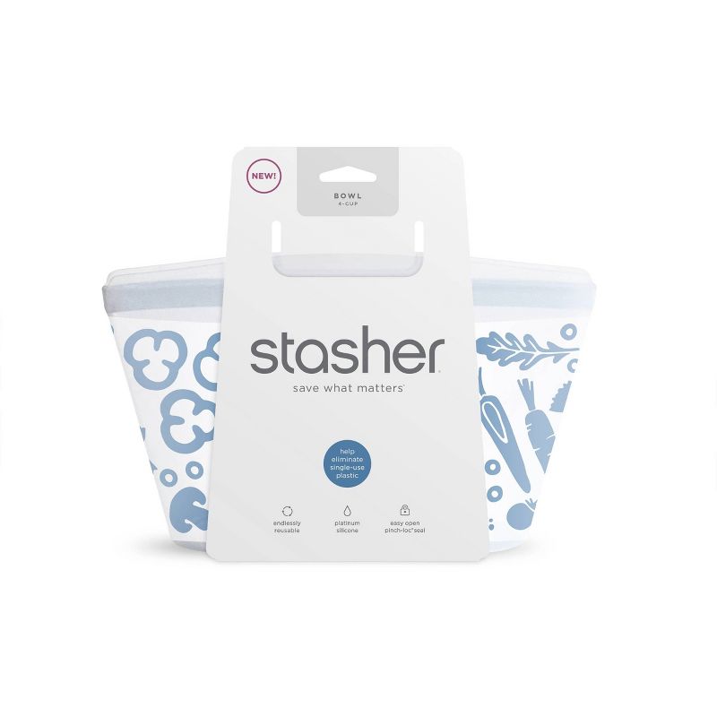 Stasher Reusable Food Storage Bowl - 4 Cup - Clear, 4 of 7