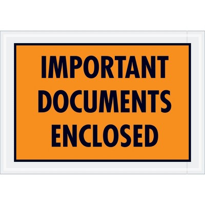 Box Partners "Important Documents Enclosed" Envelopes 5 1/4" x 7 1/2" Orange 1000/Case PL421