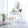 Costway Vanity Table Jewelry Makeup Desk Bench Dresser Stool - 4 of 4