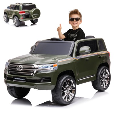 12V Electric Car for Kids, Land Cruiser with Remote Control, 3 Speeds, Music, Horn, LED Lights