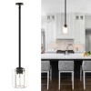 BAOURE 5.11" Black Crystal Pendant Light Fixture,Modern Kitchen Pendant Light Over Island,Indoor Crystal Mini Hanging Lighting for Kitchen Dining Room - 4 of 4
