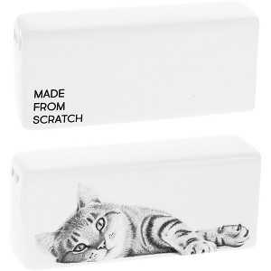 Pavilion Gift Company - Made From Scratch - Cat - Salt and Pepper Shaker - Stoneware Set Kitten Feline Kitty Kitchenware - 1 of 4