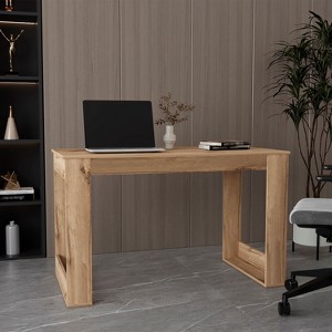 PAGED Home Office Desk 47" L Modern Writing Desk with 3 Storage Drawers and 2-Tier Shelf for Office, Study - 1 of 4