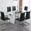 NicBex Dining Table 71" Modern Glass Rectangular Table with MDF Table Legs for Dining Room - 2 of 4
