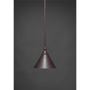 Toltec Lighting Any 1 - Light Pendant in  Dark Granite with 7'' Dark Granite Cone Metal Shade Shade - 1 of 1