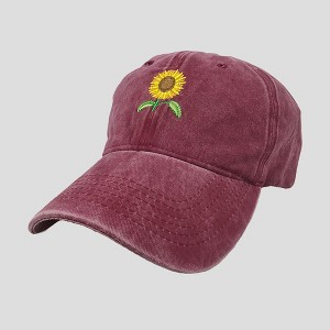 Anna-Kaci Women's Baseball Cap with Sunflower Embroidery - 1 of 4