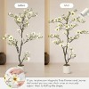 Faux Southern Magnolia Plant Yellow Flowered Magnolia, Artificial Magnolia Tree Inc. Realist Touch Flowers Vivid Leaves White Pot Dry Moss - 4 of 4