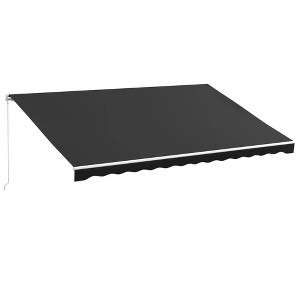 Resenkos Patio Awning, Outdoor Sun Shade Shelter Cover Awnings,16' x 10' Retractable Awning, 280gsm UV Resistant Sunshade Shelter, Brown - 1 of 4