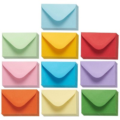 Juvale 100pcs 10 Colors Gift Card Mini Envelopes Pockets for Small Note Cards Parties