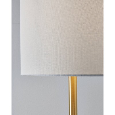 White and Gold Terrazzo Table Lamp with Fabric Shade