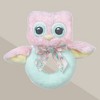 Bearington Baby Lil' Hoots Plush Stuffed Animal Pink Owl Soft Ring Rattle 5.5" - 3 of 4