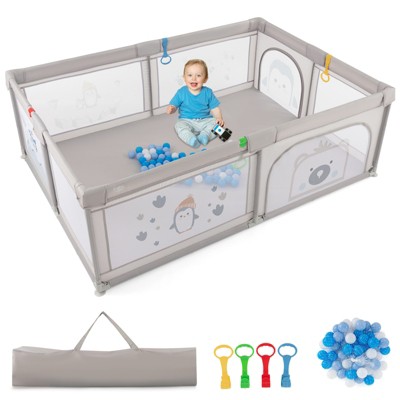 Infans Large Baby Playpen Kids Play Yard Activity Center 81" x 57.5" Whale Pattern