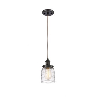 Bell - 1 Light Cord Hung Mini Pendant In Industrial Style-10 Inches Tall and 5 Inches Wide