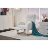 Nursery Rocking Chair with Adjustable Footrest,Teddy Fabric Glider Recliner with Side Pocket for Living Room Bedroom-Baofuwish - 3 of 4