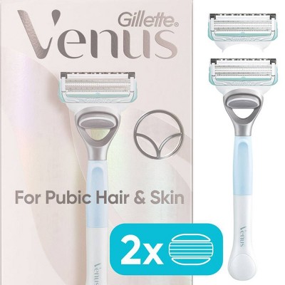 Venus for Pubic Hair & Skin Women's Razor + 2 Razor Blade Refills