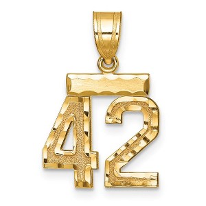 Black Bow Jewelry 14k Yellow Gold, Varsity Collection, Small D/C Pendant Number 42 - 1 of 4
