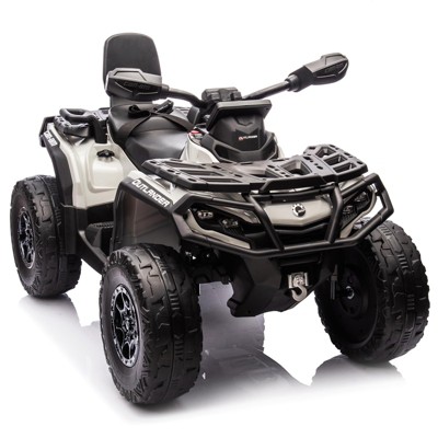 2 Seater Ride On ATV for Kids, 24V Ride On Toy Car with Leather Seat, EVE Wheels, LED Lights, 2WD/4WD Power
