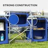 Resenkos  Aluminum Camping Kitchen, Portable Folding Camping Table with Fabric Cupboards, Windshield and Bag for BBQ, Picnic - 3 of 4