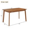 SEVOBAL Dining Tables 47 inch Mid Century Modern Dining Table with Rubberwood Legs Space Saving Design for Kitchen, Brown, 47.3"*29.6"*29.1" - 3 of 4