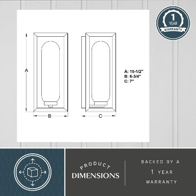 VAXCEL Pullman 1 Light Black Modern Industrial Outdoor Wall Sconce Clear Glass