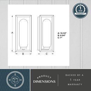 VAXCEL Pullman 1 Light Black Modern Industrial Outdoor Wall Sconce Clear Glass - 1 of 4