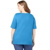Woman Within Perfect Elbow-Sleeve Square-Neck Tee - 3 of 4