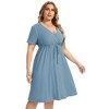 Women's Plus Size  A Line Flowy Party Midi Dresses - 3 of 4