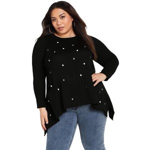 Avenue Women's Plus Size Johana Sweater - 1 of 4