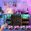 coucheta Farmhouse Wine Bar Cabinet with Wine Rack and Glass Holder, Rustic Coffee Bar with Led Light, Sideboard Buffet Cabinet for Liquor and Glasses - 4 of 4