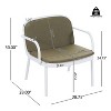 Okak Minimalist PP Patio Accent Chairs Upholstered Club Chairs/Loveseat/Combo,Chic Outdoor Armchair for Poolside,Garden&Backyard - 3 of 4