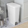 11gal Slim Step Trash Can - Brightroom™: White Pedal-Operated Lid, Textured Indoor Kitchen Trashcan, 11 Gallon Capacity - 4 of 4