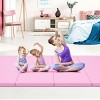 4' x 8' x 2'' Folding Gymnastics Mat Four Panels Gym PU Leather EPE Foam Blue/Pink - 3 of 4