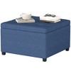 HOMCOM Fabric Tufted Storage Ottoman with Flip Top Seat Lid, Metal Hinge and Stable Eucalyptus Wood Frame for Living Room, Entryway, or Bedroom - 4 of 4