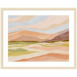 Kate and Laurel Desert Dreams by Nikita Jariwala Framed Wall Art Print, 42 x 34, Woodgrain Stripe Blonde - 1 of 4