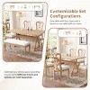 6-Piece Dining Set for 6 ,Rectangular 63" Dining Table with Upholstered Dining Chairs and Dining Bench Smooth Backs for Dining Room, Living Room - 3 of 4