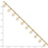 Black Bow Jewelry 14k Yellow Gold Dangling Stars 1.5mm Cable Chain Anklet, 9-10 Inch - 4 of 4