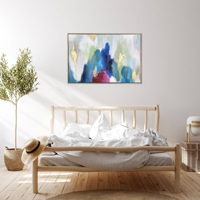 Gallery 57 24&#34;x36&#34; Color Cascade Abstract Hand Painted Floating Framed Canvas Wall Art, 2 of 6