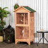 Akoasm 60 Inch Wooden Large Parakeets Finches Bird Cage & Bird House With Removable Tray,Perches-Orange - 4 of 4