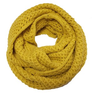 Wrapables Solid Color Warm Winter Knit Infinity Scarf, Mustard_A - 1 of 3