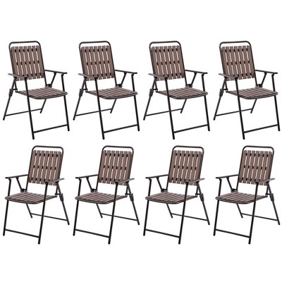 Yaheetech 8pcs Foldable Dining Chairs with Metal Frame