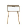 NicBex 1 Drawer Nightstand with Rubber Wood Legs Mid-Century Modern Bedside Table Storage Cabinet for Living Room, Bedroom, Study - 2 of 4
