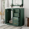 XINGHANZHENXUAN Solid Wood Bathroom Vanity with Ceramic Sink, Freestanding Vanity Set with 3 Drawers & Soft-Close Doors - 4 of 4